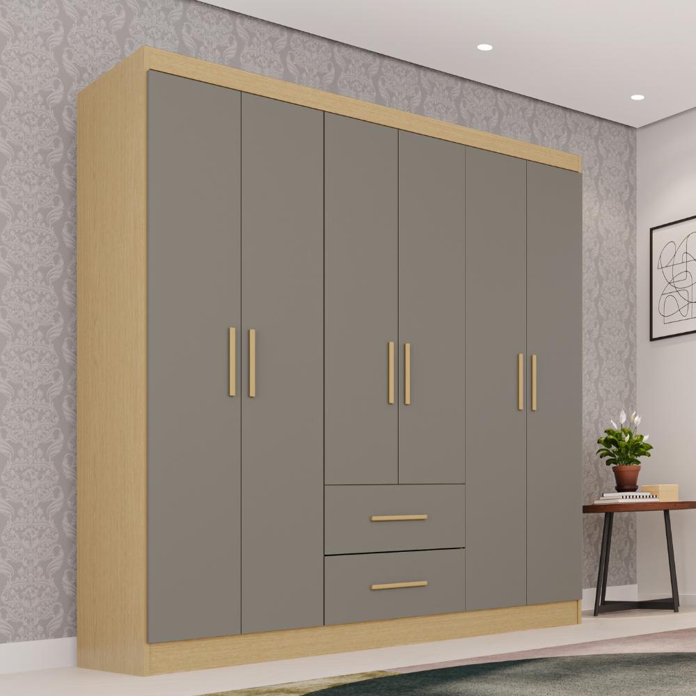 Guarda-Roupa Catar Premium 6 Portas  2 Gavetas