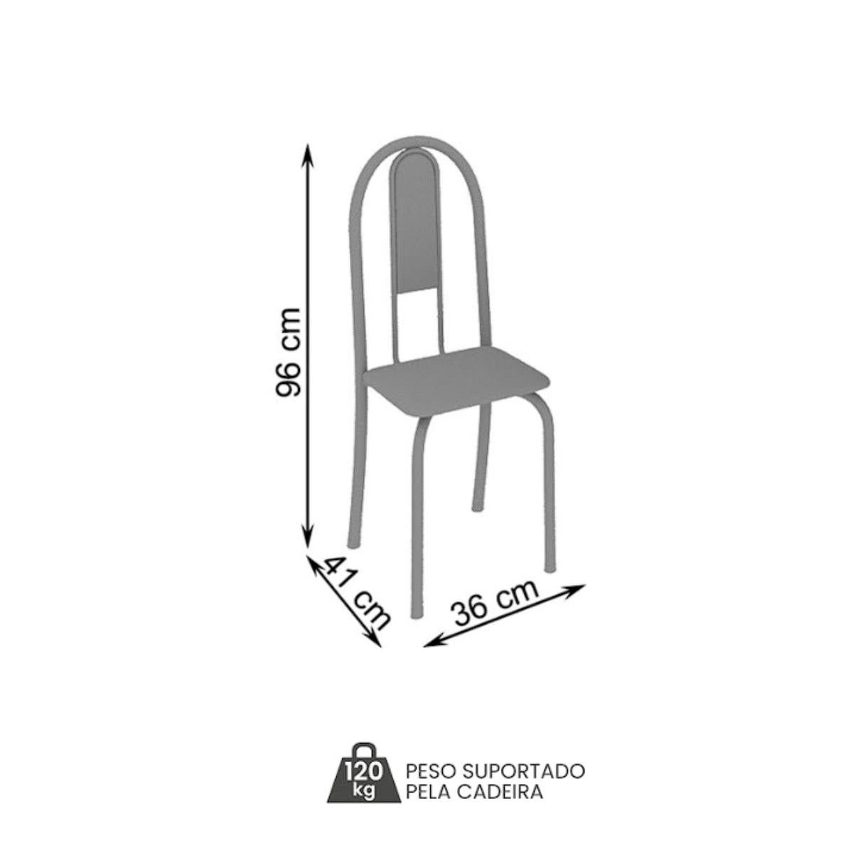 Kit 6 Cadeiras Isabel Prata Botanic Bege | Aço | Estofadas
