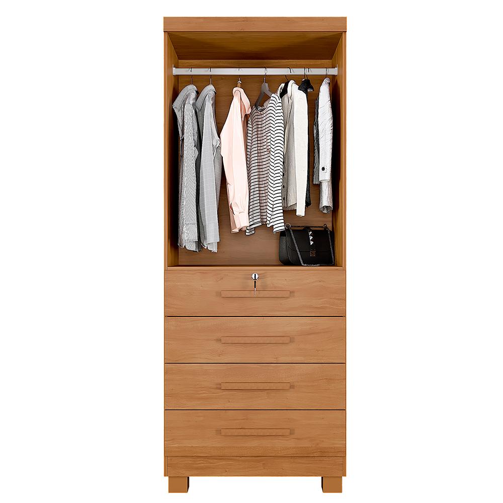 Armário Multiuso New Aurora 2 Portas 4 Gavetas - Cinamomo