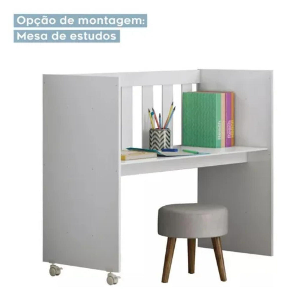 Mini Berço Maya | MDF | Rodízios Incluídos | Suporte para Mosquiteiro | Branco
