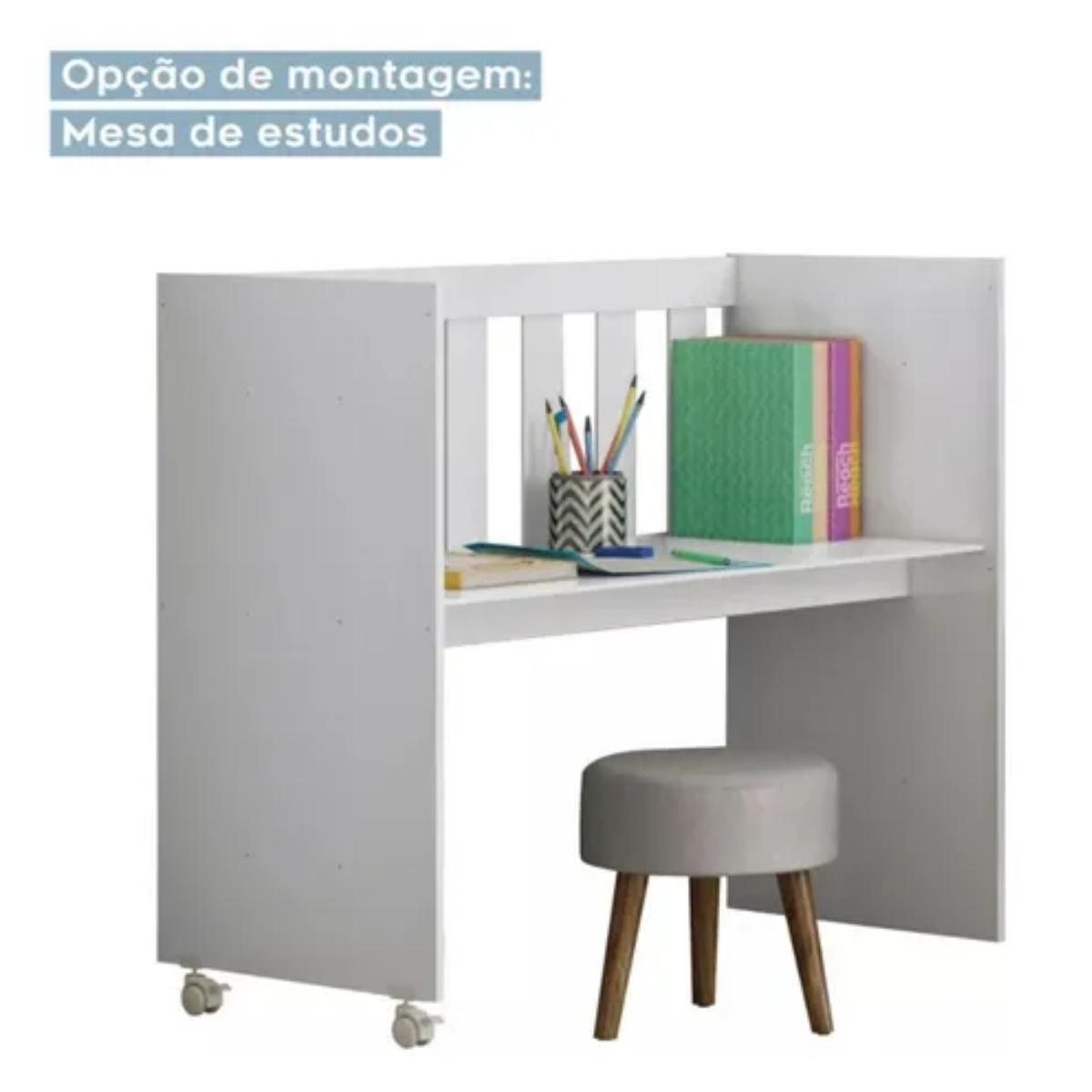 Mini Berço Maya | MDF | Rodízios Incluídos | Suporte para Mosquiteiro | Branco