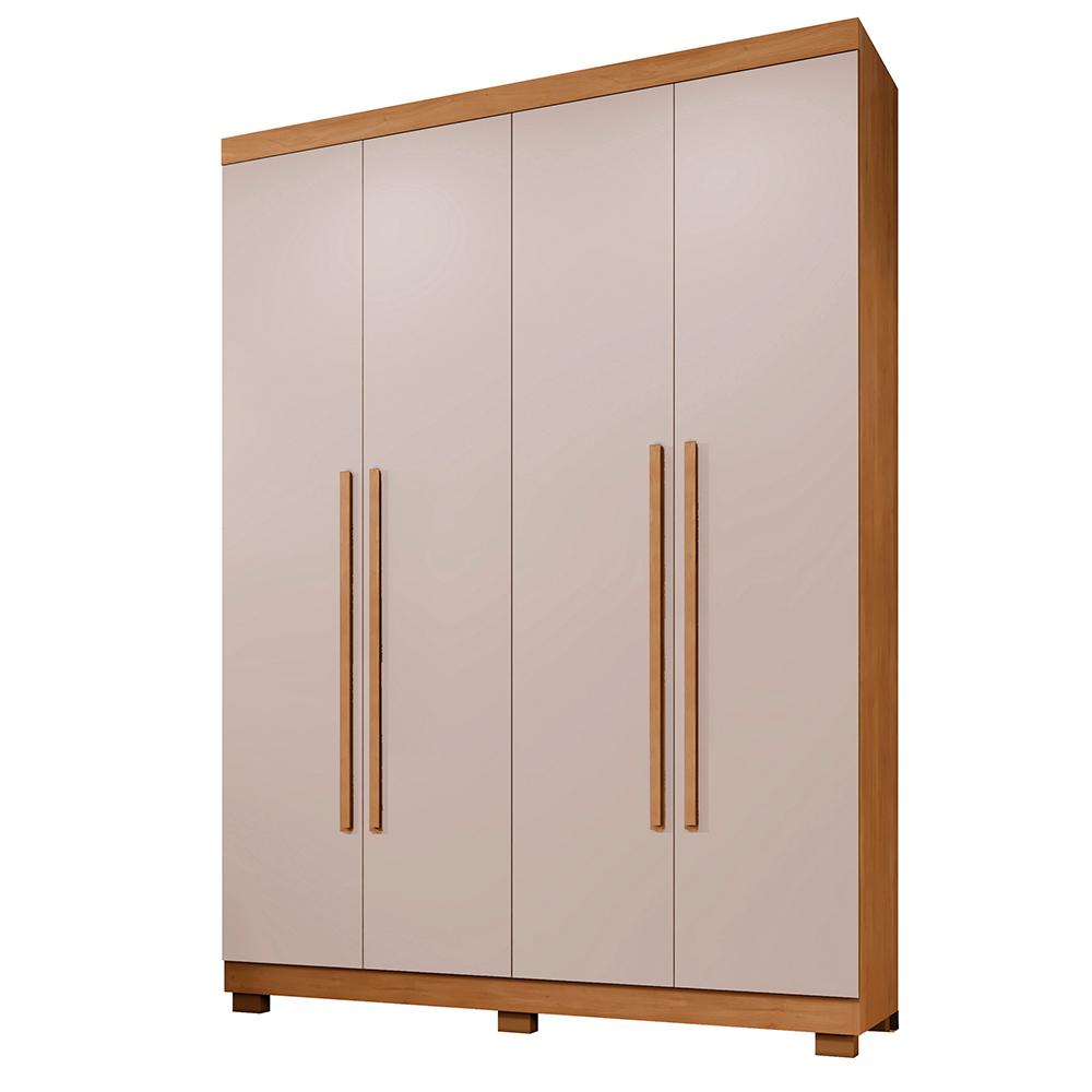 Guarda-Roupa New Supremo 4 Portas e 3 Gavetas Cinamomo/Off