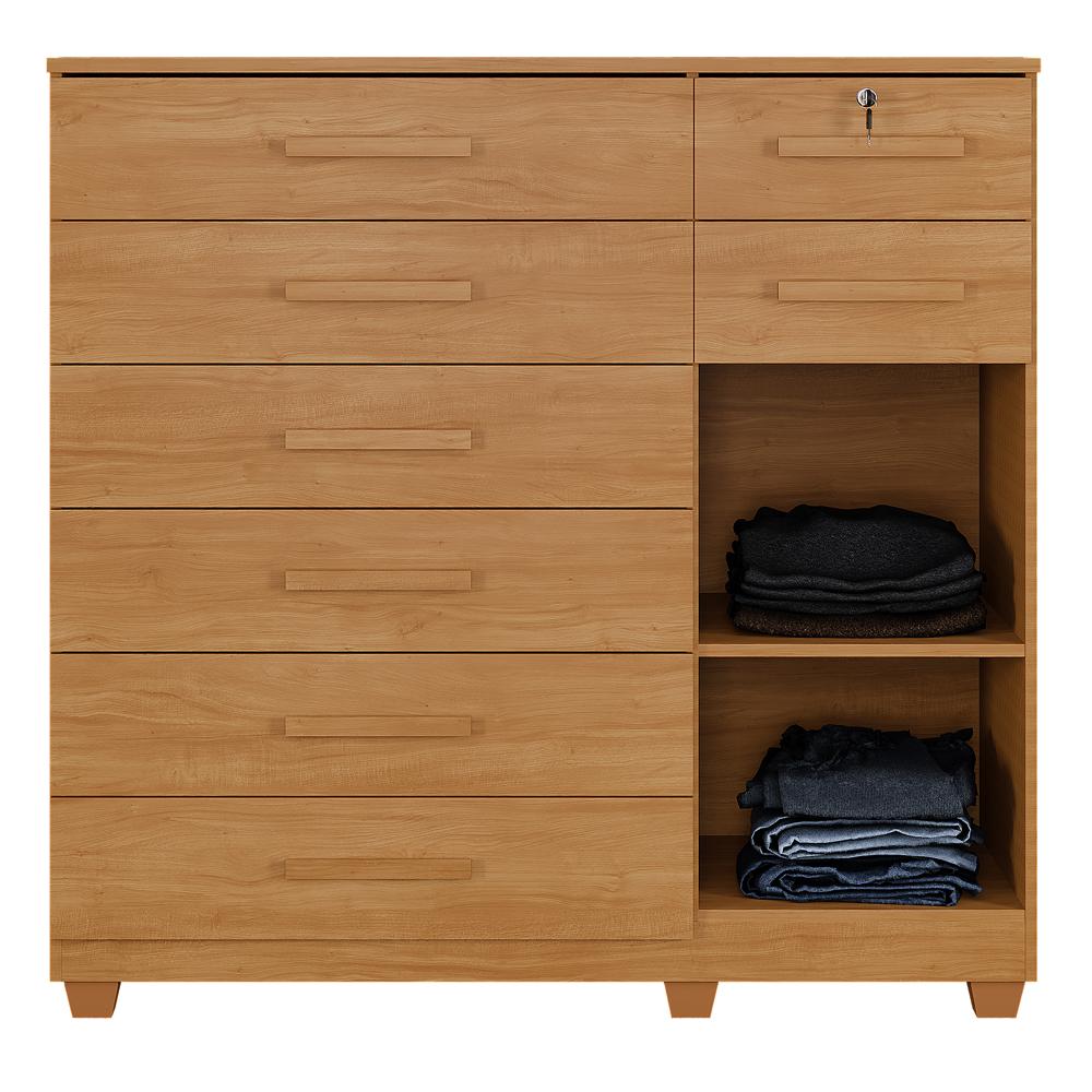 Cômoda Bela Plus 8 Gavetas e 1 Porta Cinamomo