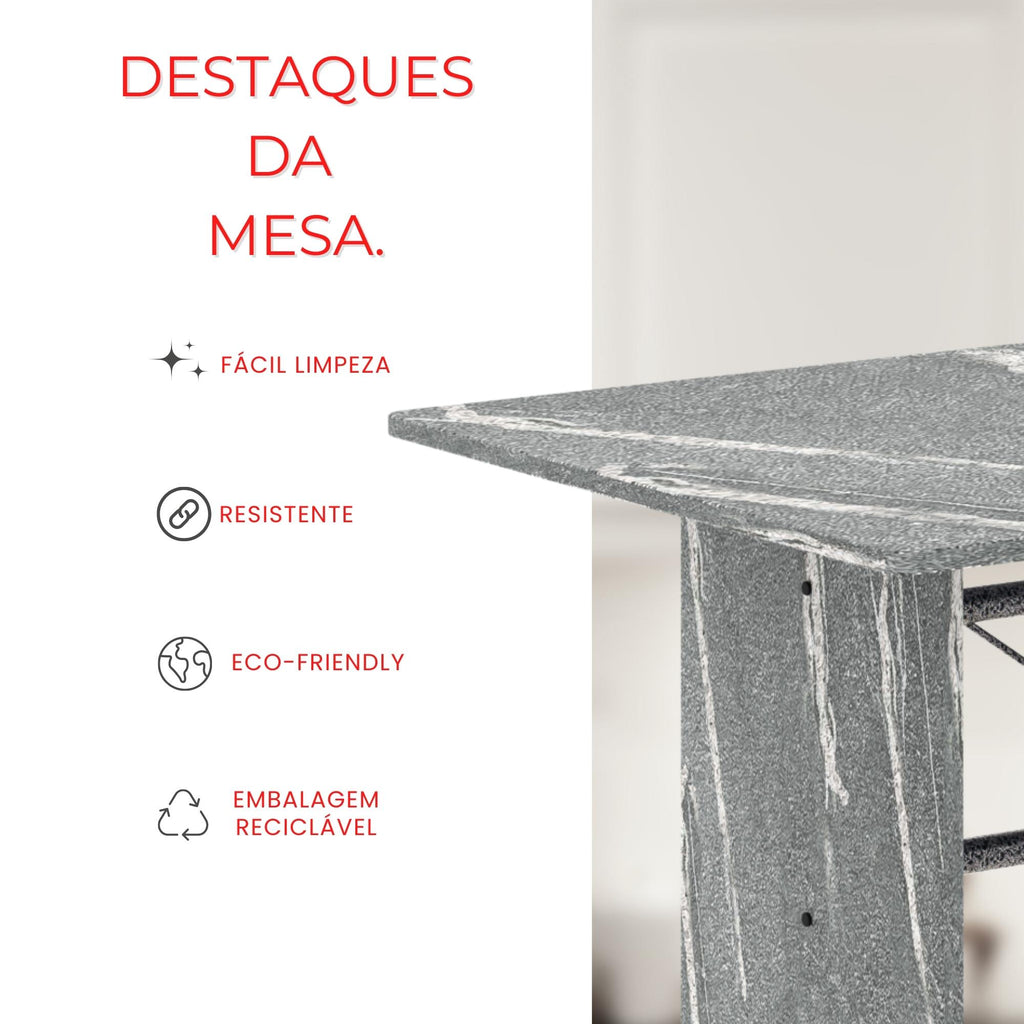 Mesa Letícia 070 – Tampo Granito Topázio 120x75cm