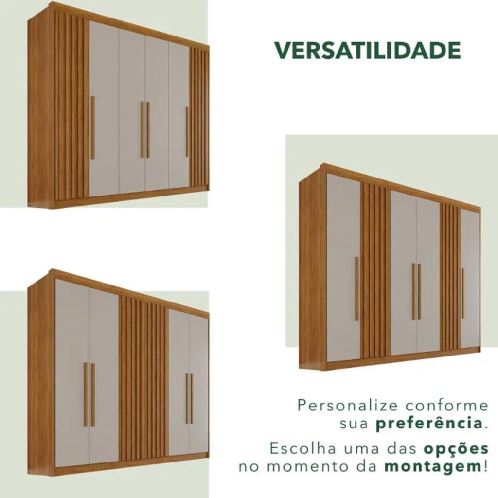 Guarda-Roupa  Diamante Ripado 6 Portas 6 Gavetas