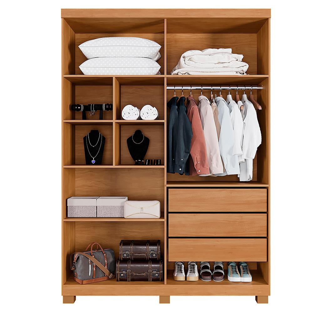 Guarda-Roupa New Supremo 4 Portas e 3 Gavetas - Cinamomo