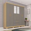 Guarda-Roupa Catar Premium 6 Portas 2 Gavetas com Espelho