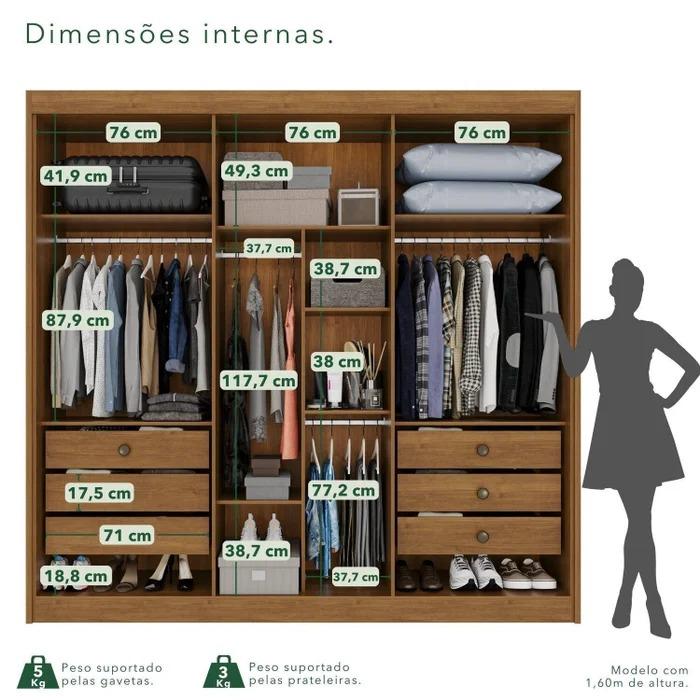 Guarda-Roupa Diamante Premium Com Espelhos