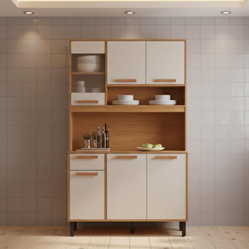 Cozinha Compacta 1,20 - 6 Portas 1 Gaveta 2 Nichos Nápoles - Itatiaia