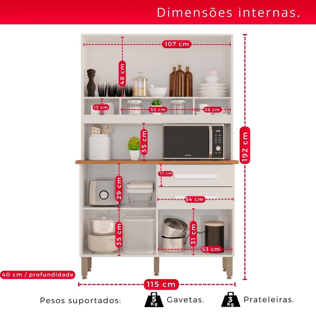 Cozinha Sara 4 Portas e 2 Gavetas Com Espelhos