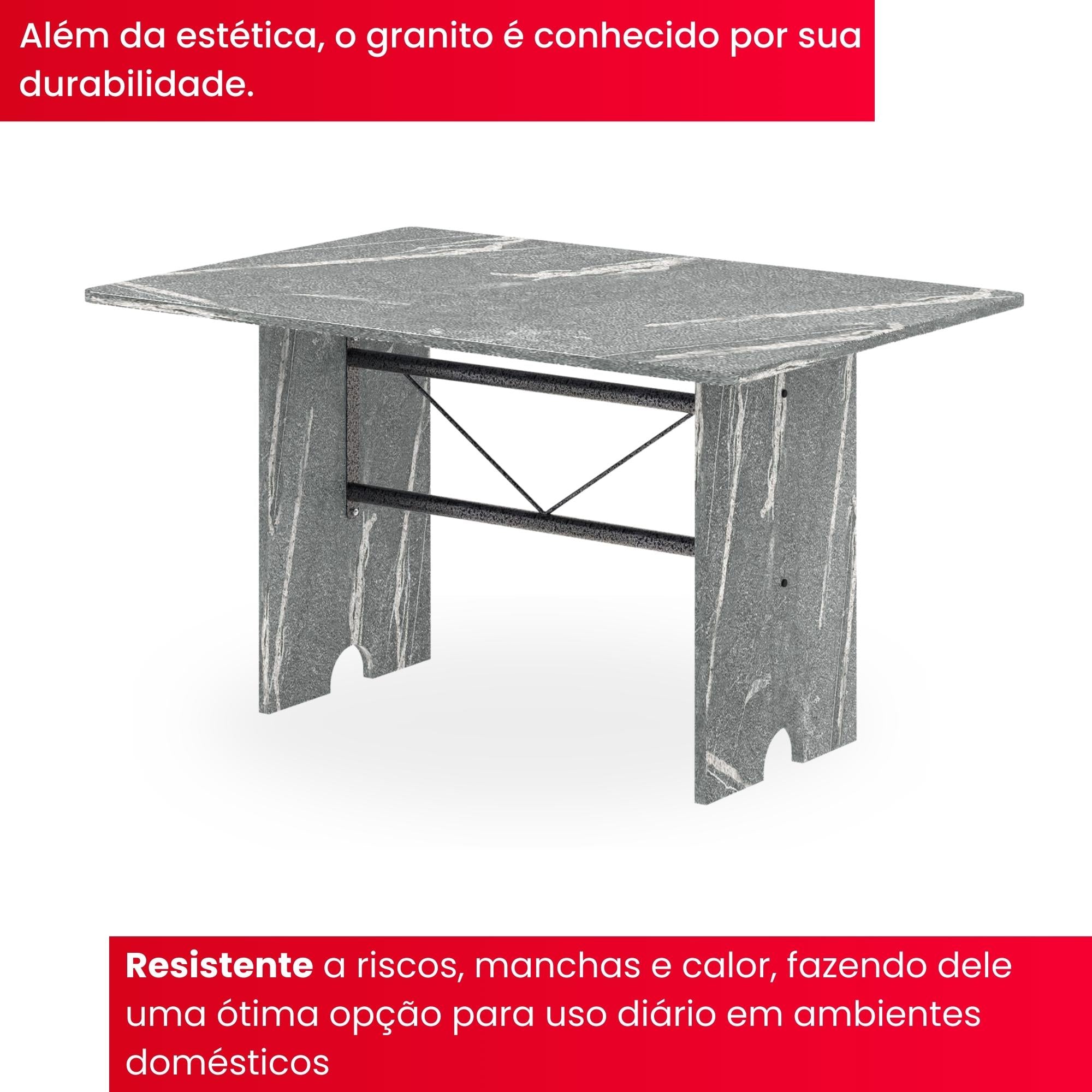 Mesa Letícia 070 – Tampo Granito Topázio 120x75cm