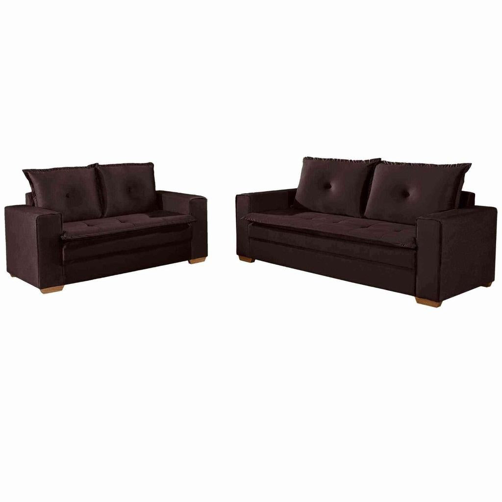 Conjunto de Sofás Unique 2 + 3 Lugares | Revestimento Suede | 1,60m e 2,10m
