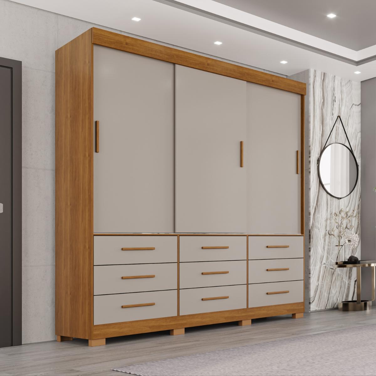 Guarda-Roupa Casal Montreal 3 Portas 9 gavetas
