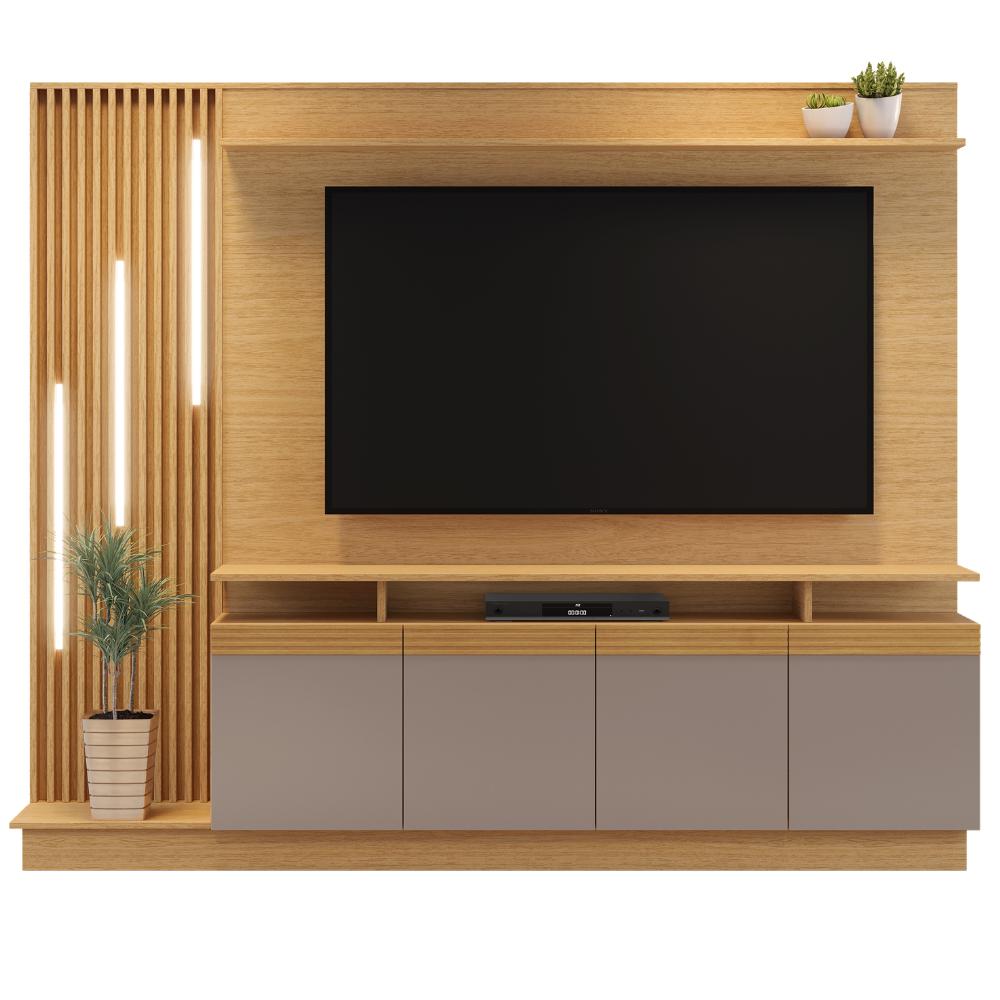 Home Grécia 189cm para TV até 65 Polegadas com LED e Ripado