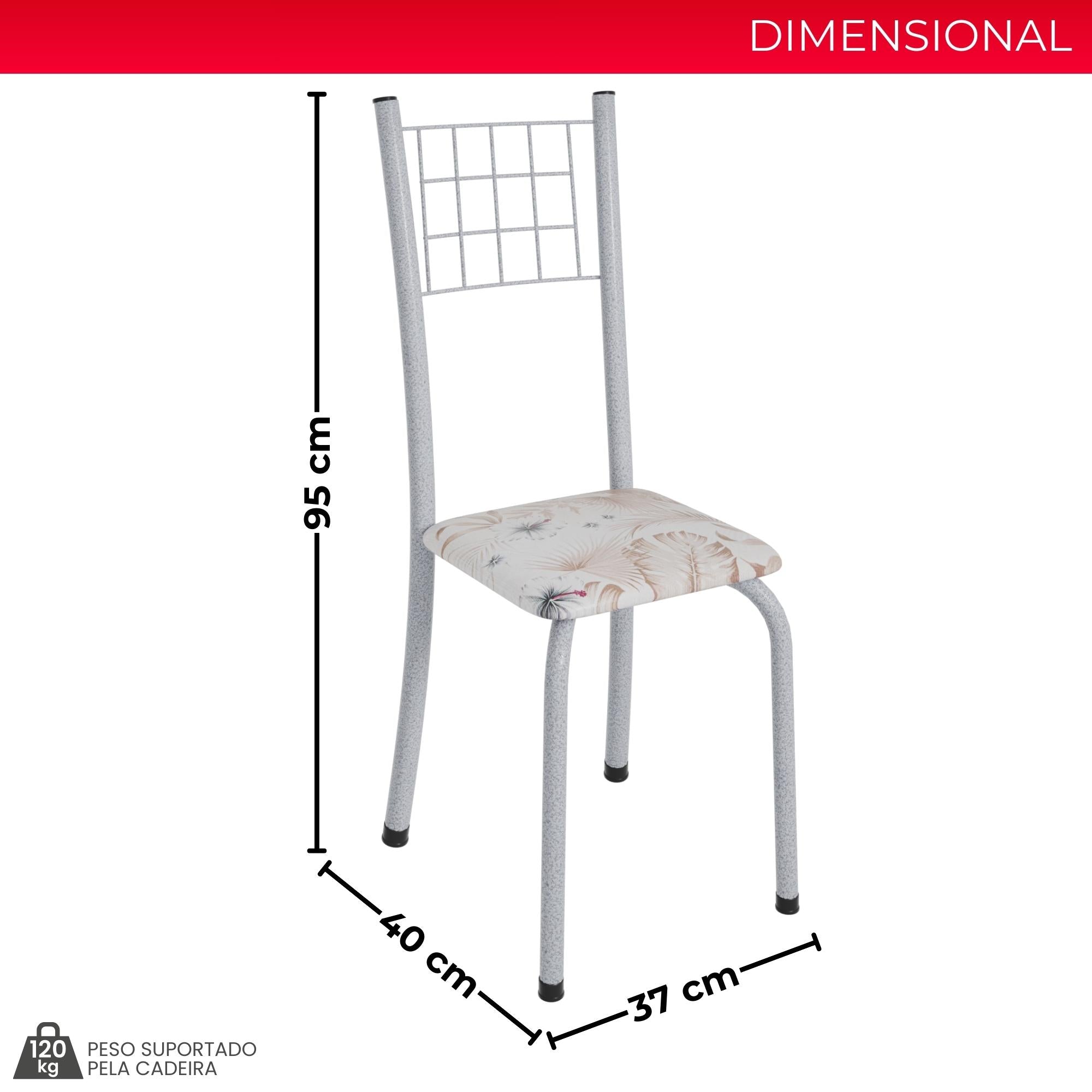 Kit 6 Cadeiras Mel | Aço + Assento Estofado Couríssimo | Até 120kg