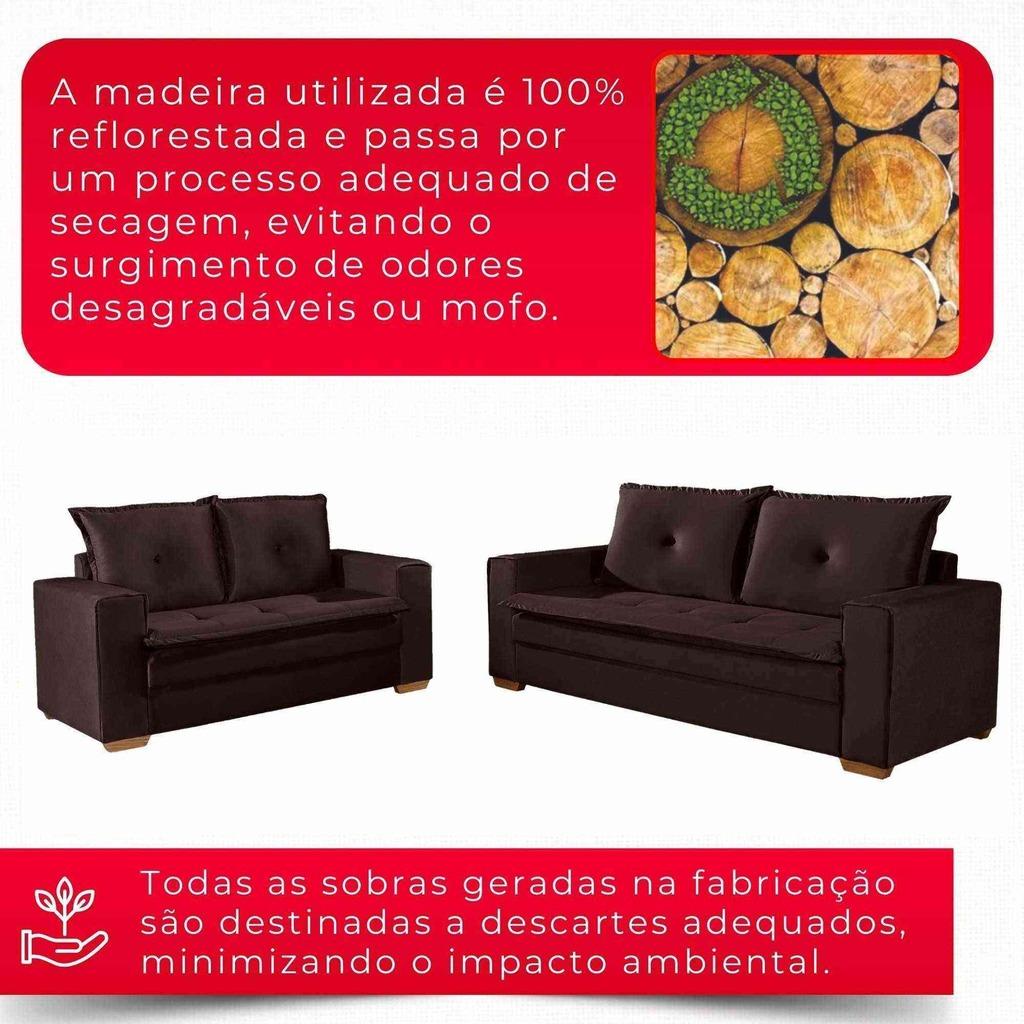 Conjunto de Sofás Unique 2 + 3 Lugares | Revestimento Suede | 1,60m e 2,10m
