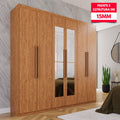 Guarda-Roupa Casal  6 Portas e 4 Gavetas Espanha Com Espelho
