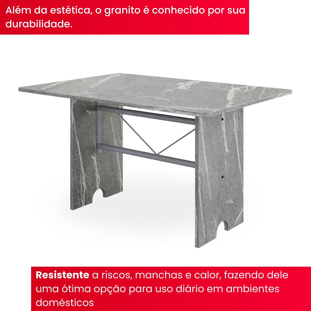 Mesa Letícia 070 – Tampo Granito Topázio 120x75cm