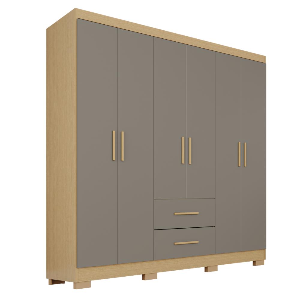 Guarda-Roupa Catar Premium 6 Portas  2 Gavetas