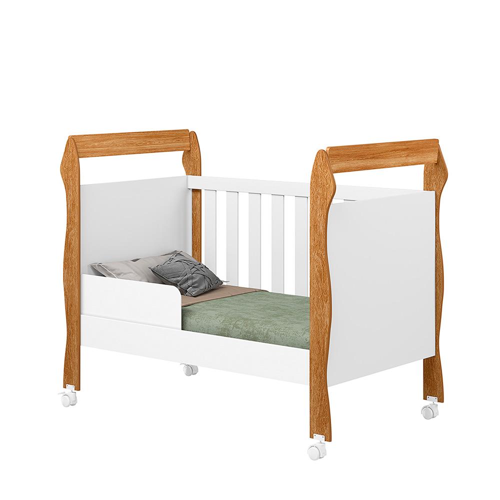 Mini Berço Americano 3 em 1 | Berço, Cama e Sofá | MDF | Branco/Cinamomo