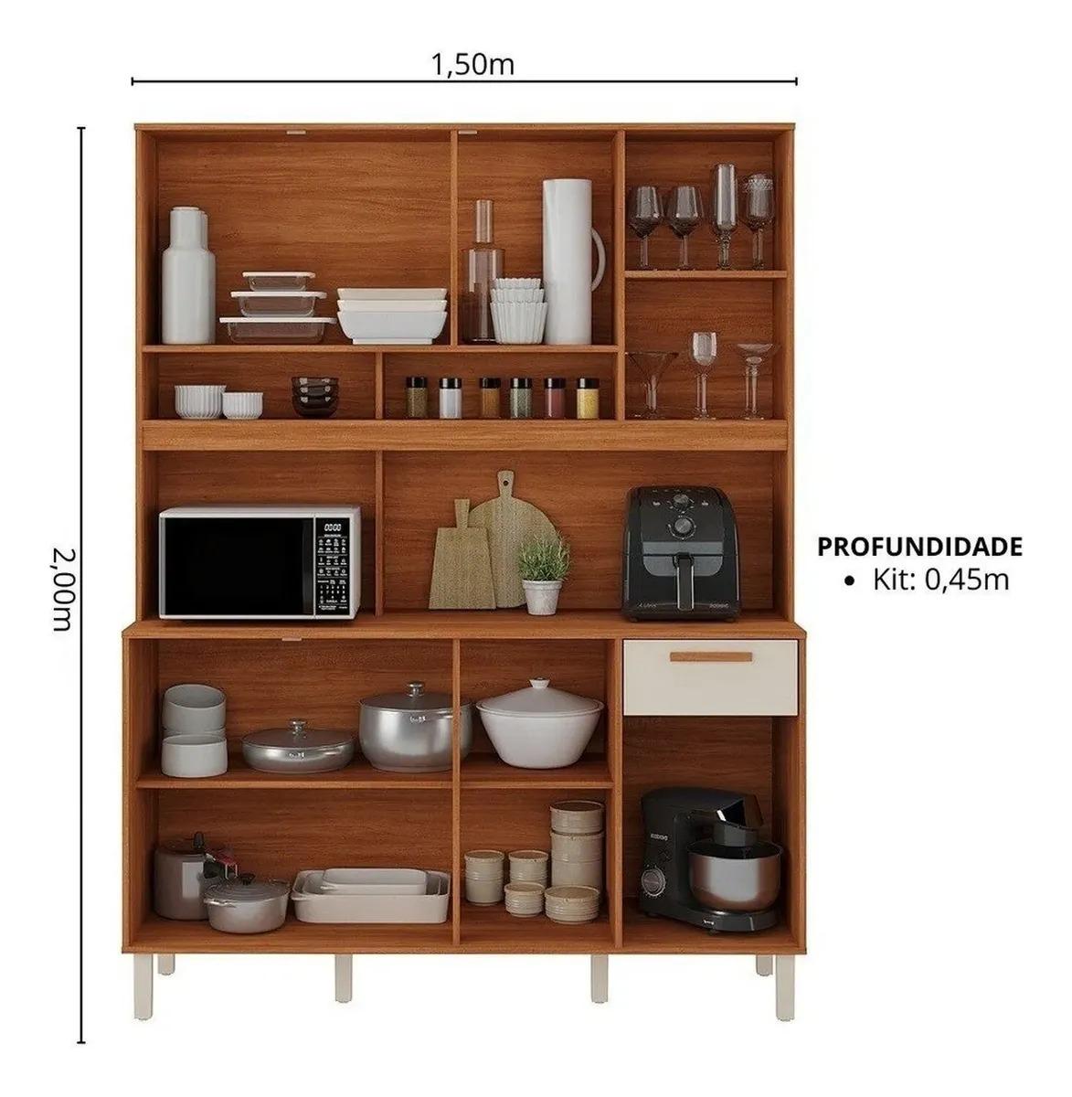 Cozinha Compacta 8 Portas 1 Gaveta 150cm Com Nicho Itafriz- Itatiaia