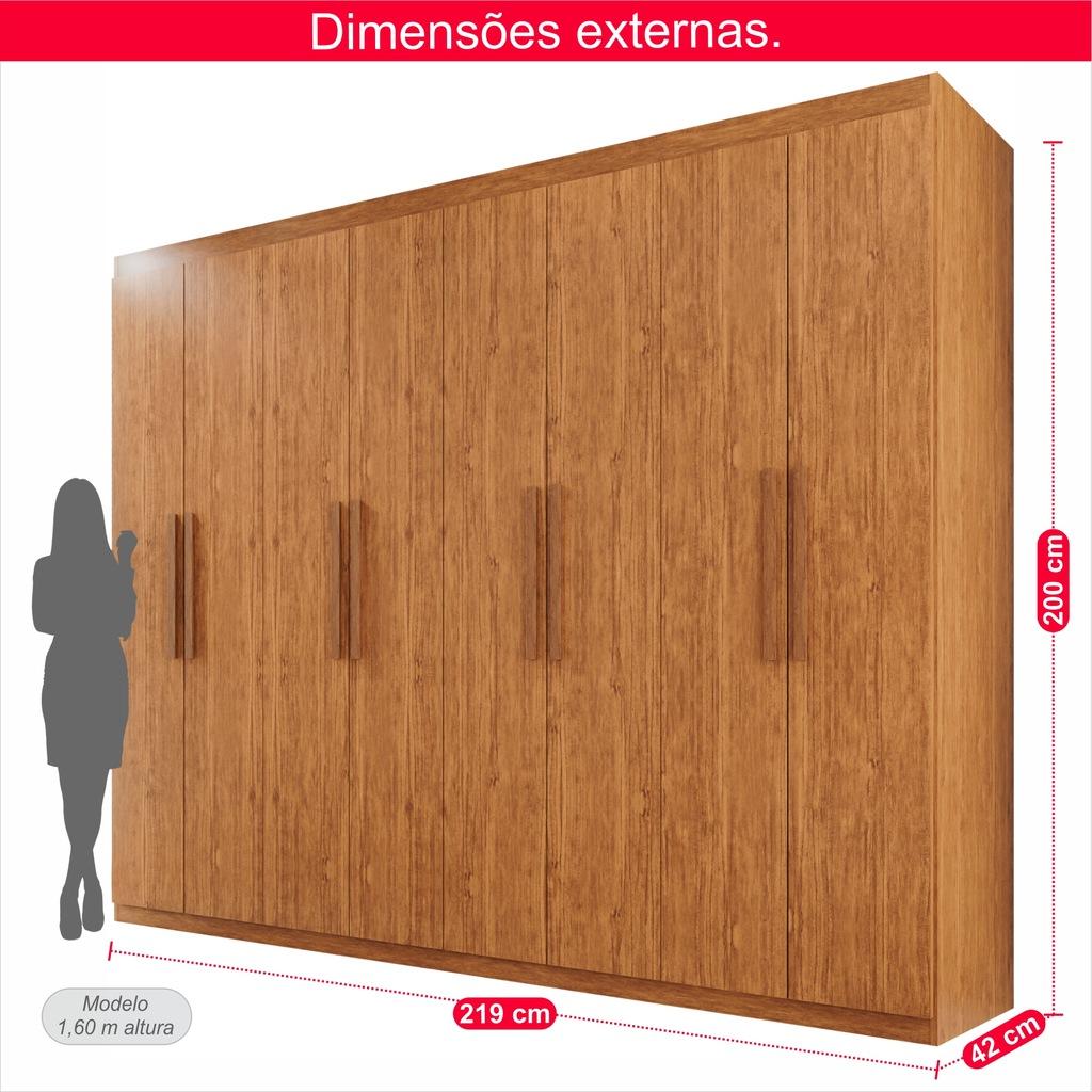Guarda-Roupa Casal 100% MDF 8 Portas e 4 Gavetas Herrera