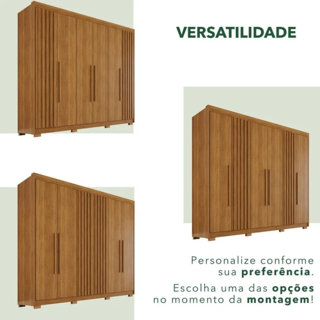 Guarda-Roupa  Diamante Ripado 6 Portas 6 Gavetas