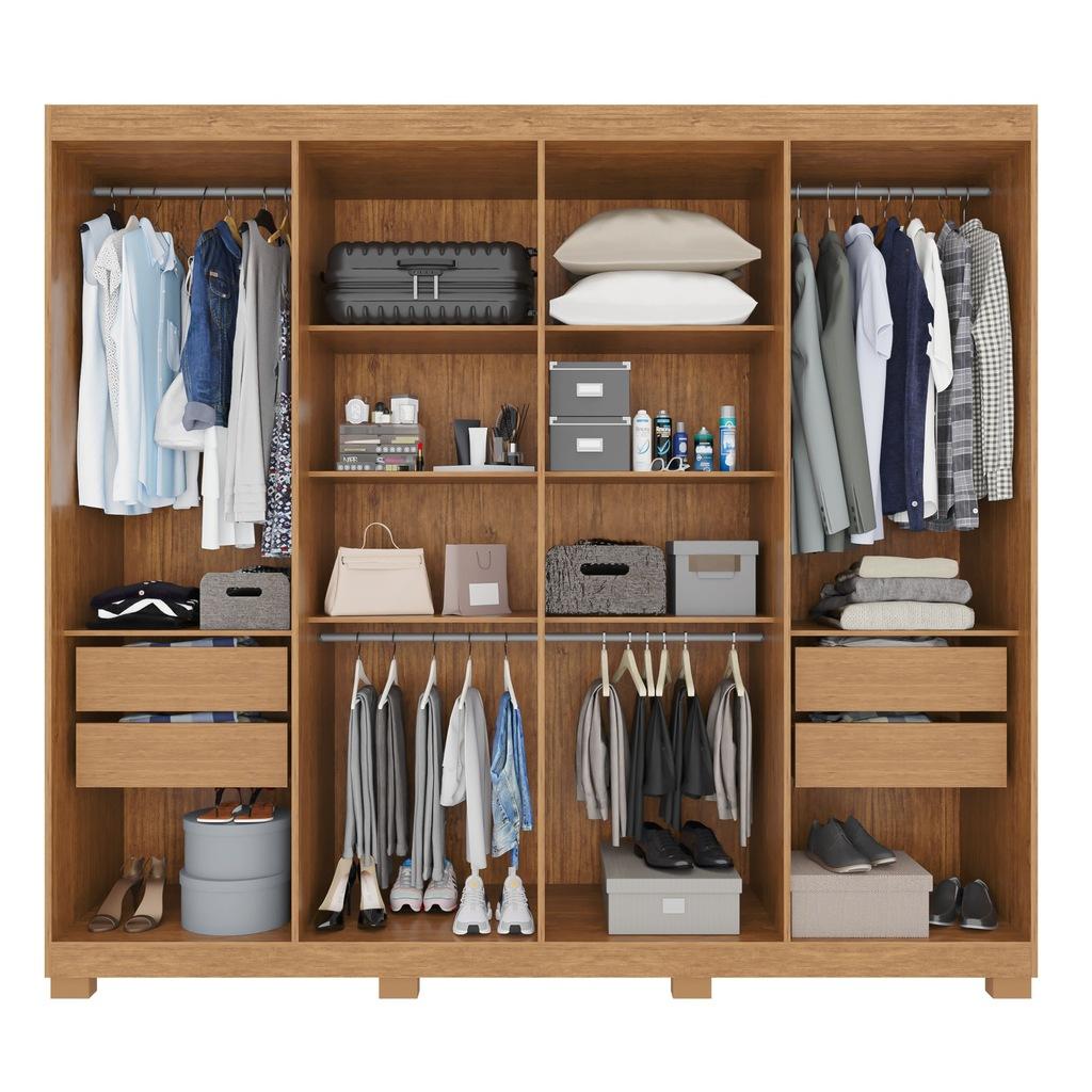 Guarda-Roupa Casal 100% MDF 8 Portas e 4 Gavetas Heros