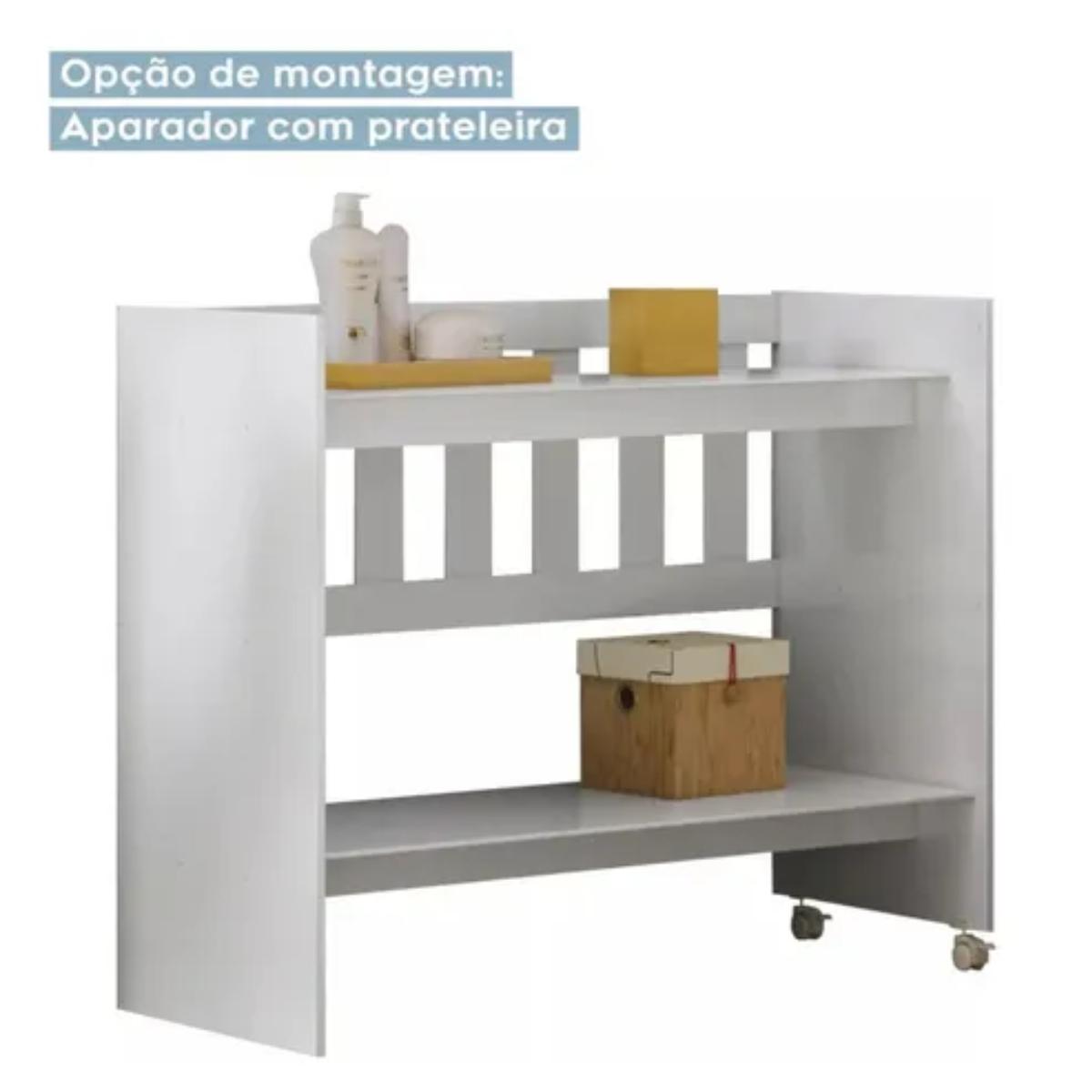 Mini Berço Maya | MDF | Rodízios Incluídos | Suporte para Mosquiteiro | Branco