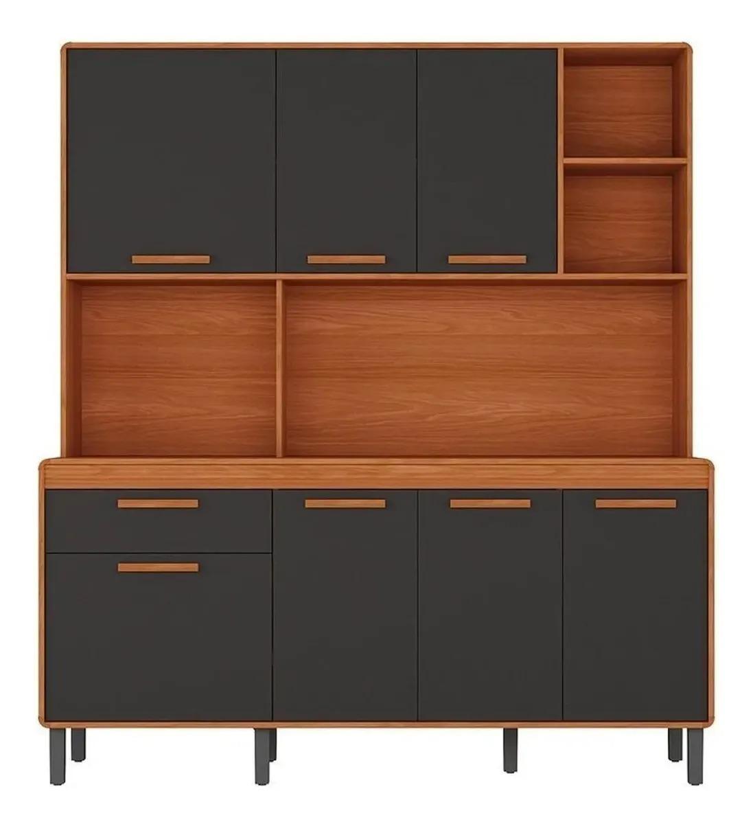 Cozinha Compacta 5 Portas 1 Gaveta 180cm Com Nicho Dunas - Itatiaia