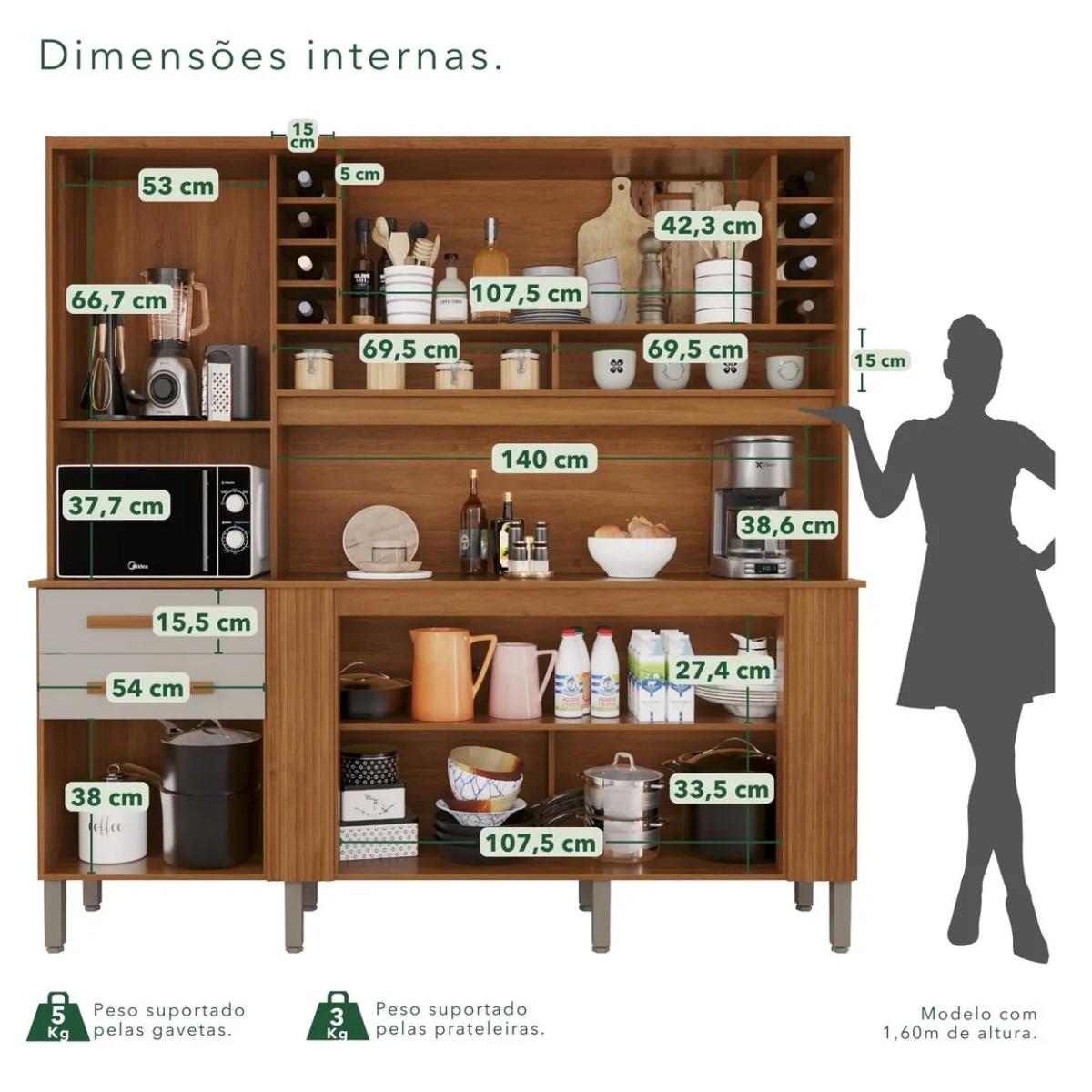 Armário Madeira Kit Palazzo MDP 2,00m