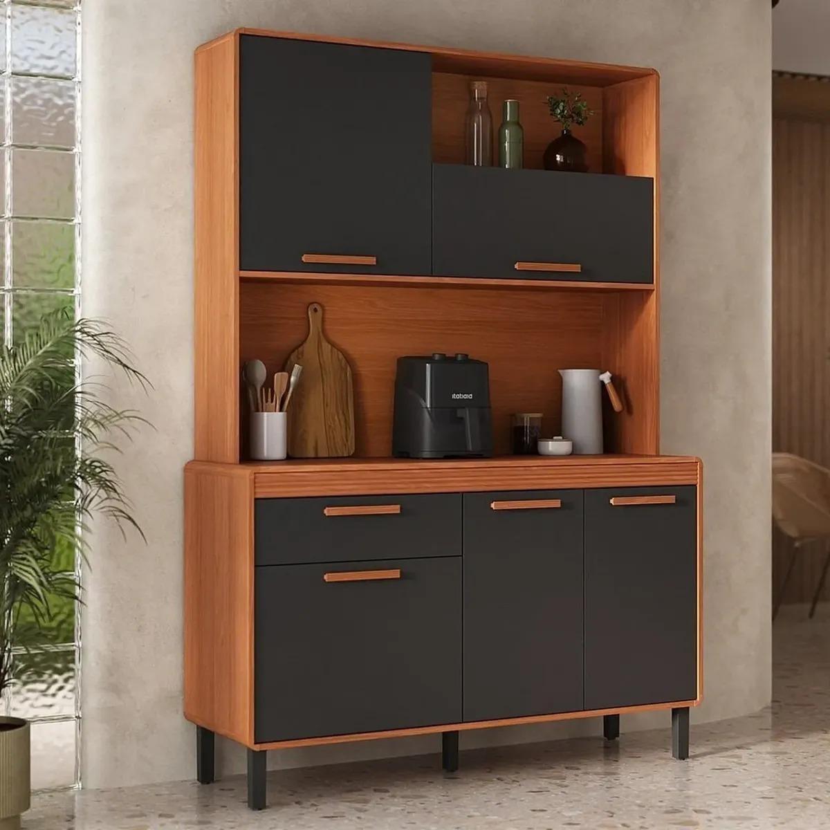 Cozinha Compacta 5 Portas 1 Gaveta 140cm Com Nicho Dunas - Itatiaia
