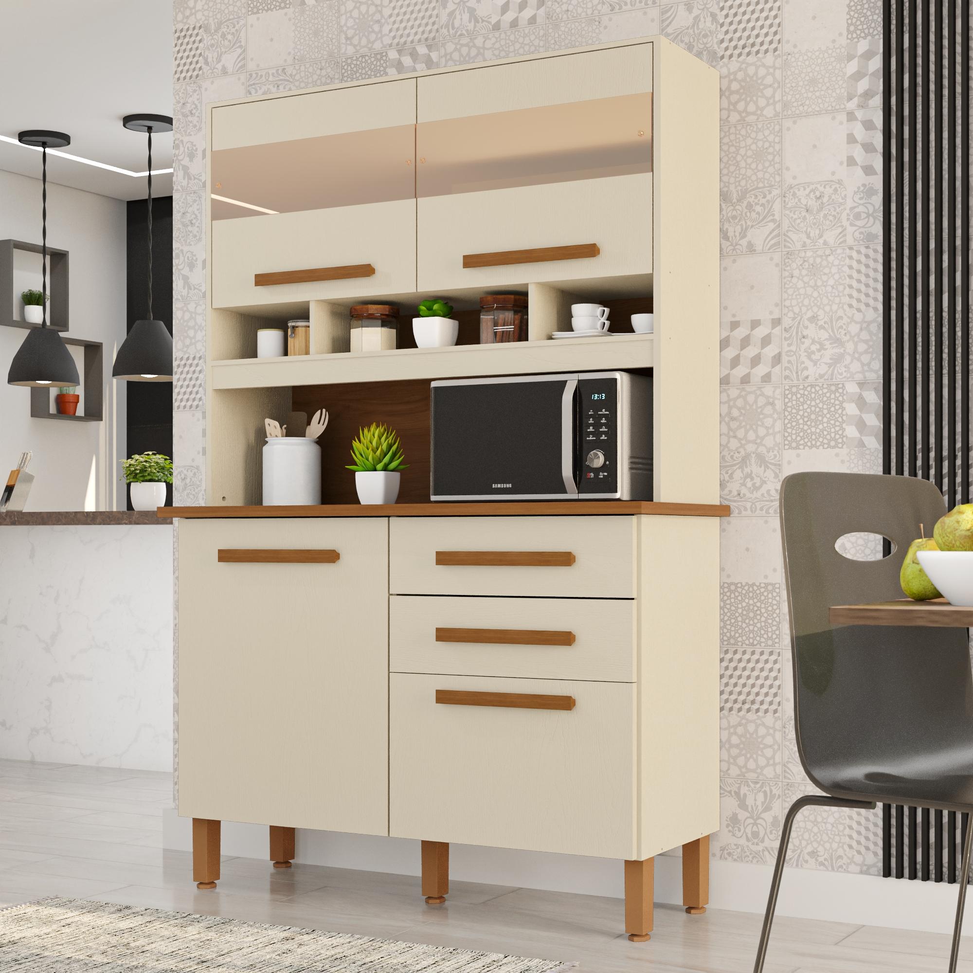 Cozinha Sara 4 Portas e 2 Gavetas Com Espelhos