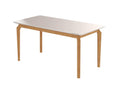Mesa de Jantar Lyz 160x80 MDF Tampo em VIdro Off/White