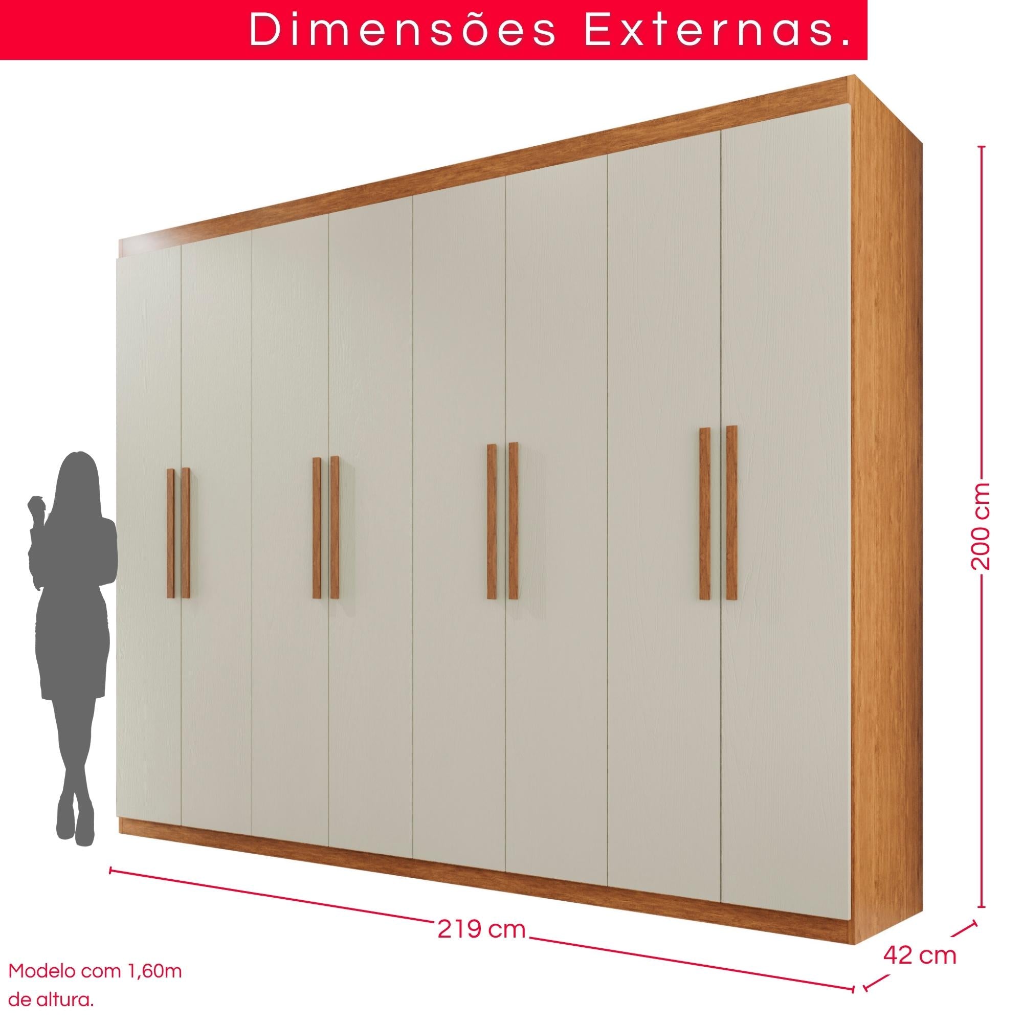 Guarda-Roupa Casal  8 Portas e 4 Gavetas Herrera