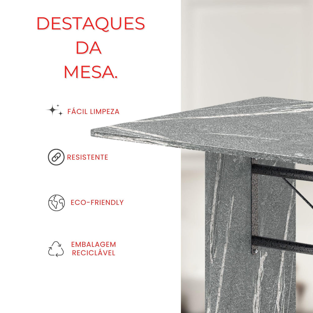 Mesa 070 Leticia - Granito Topázio 140x75cm