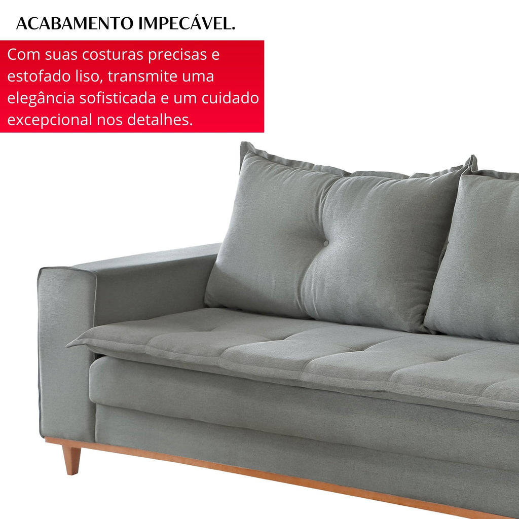 Sofá 2 Lugares Bellagio 2,00m | Revestimento Linho | Cinza