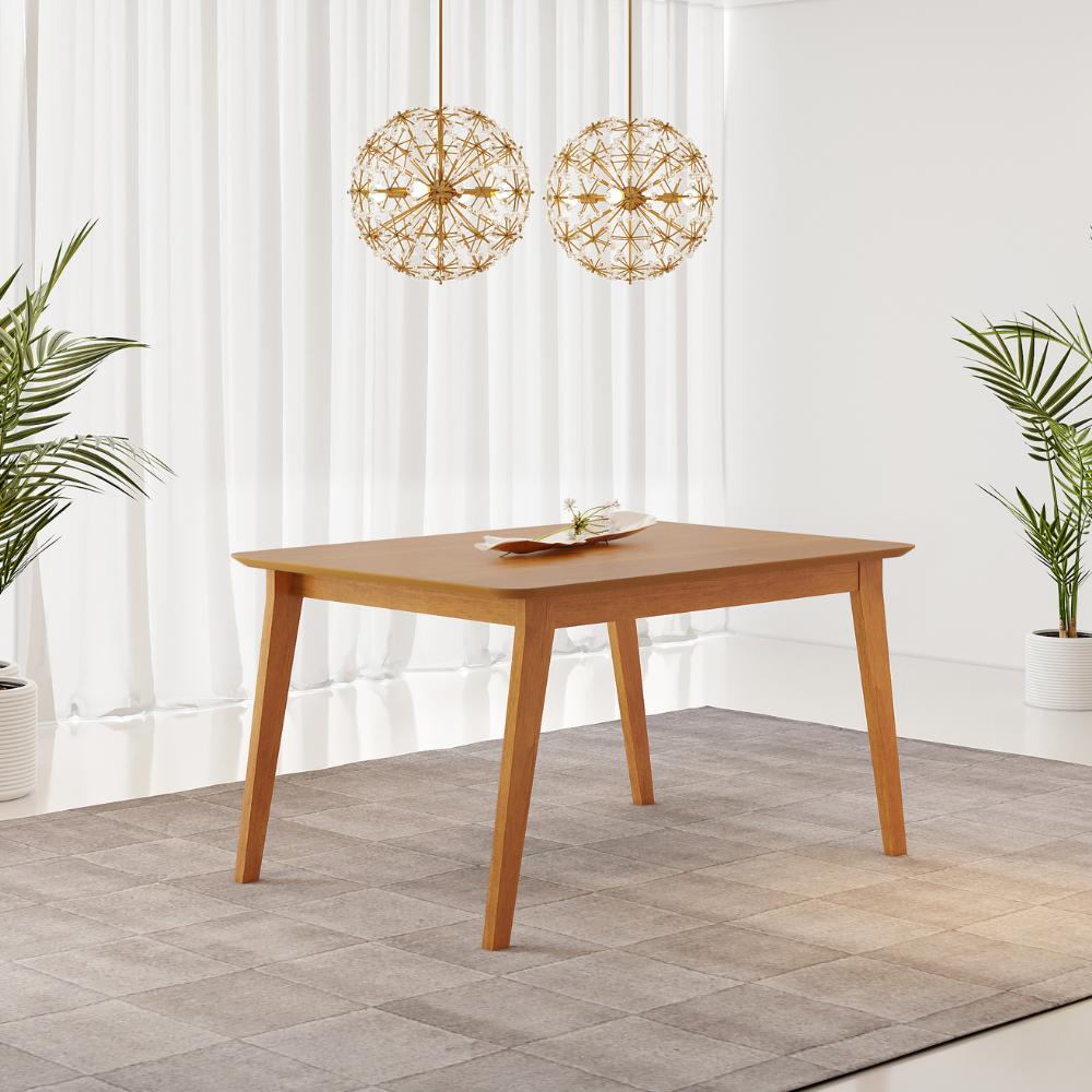 Mesa de Jantar Lorena 120x80 Tampo Madeirado  em  MDF