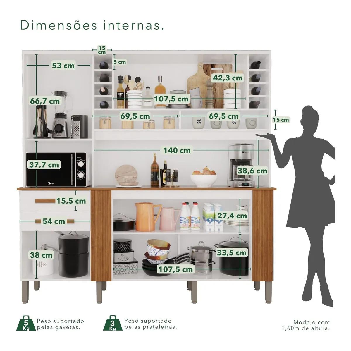 Armário Madeira Kit Palazzo MDP 2,00m