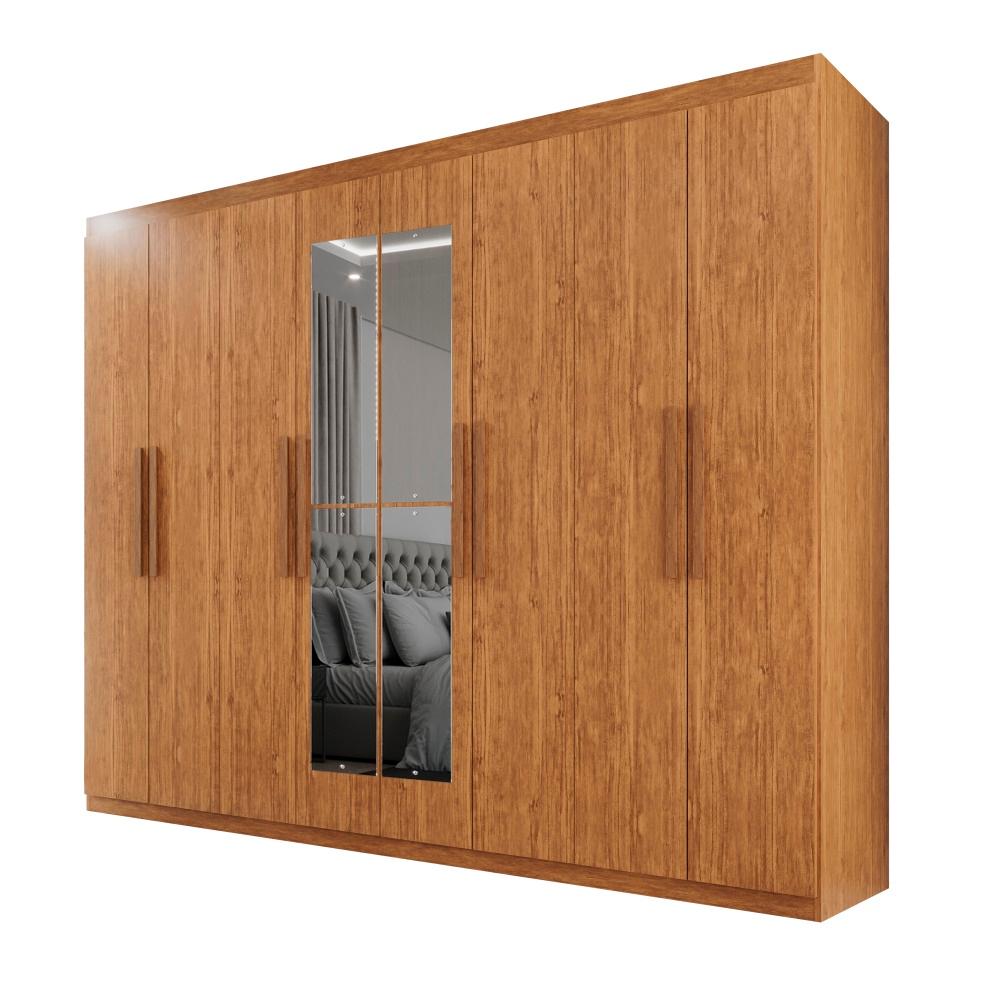 Guarda-Roupa Casal  8 Portas e 4 Gavetas Herrera Com Espelho