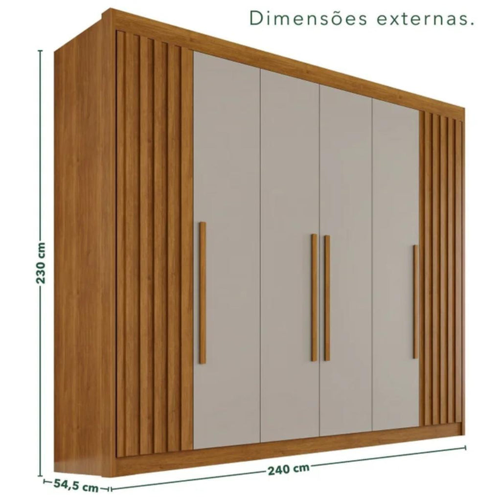 Guarda-Roupa  Diamante Ripado 6 Portas 6 Gavetas