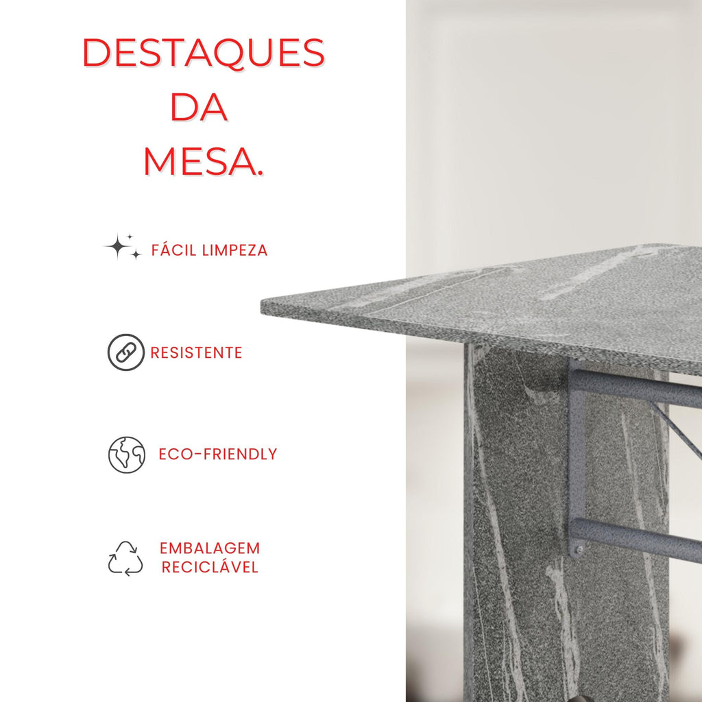 Mesa Letícia 070 – Tampo Granito Topázio 120x75cm