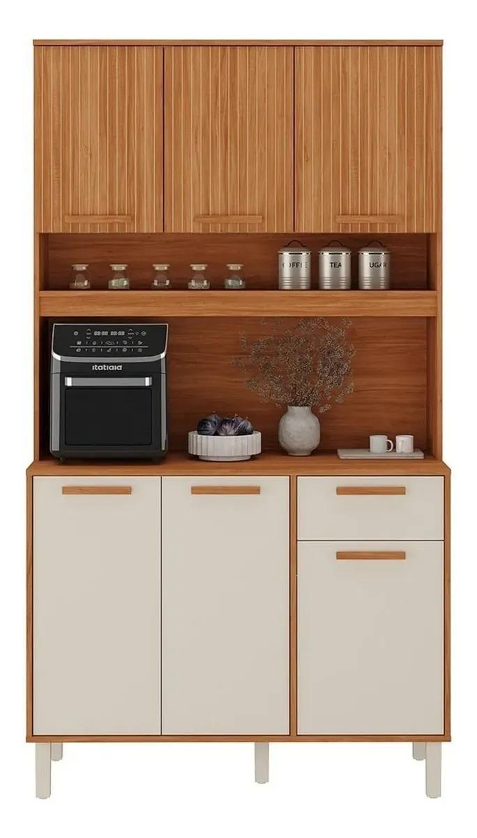 Cozinha Compacta 6 Portas 1 Gaveta 110cm  Com Nicho Itaflriz- Itatiaia