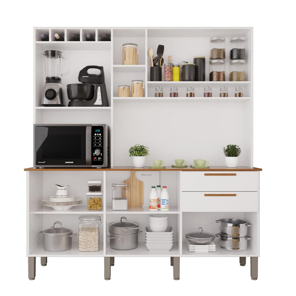 Armário de Cozinha Florença 6 Portas e 2 Gavetas