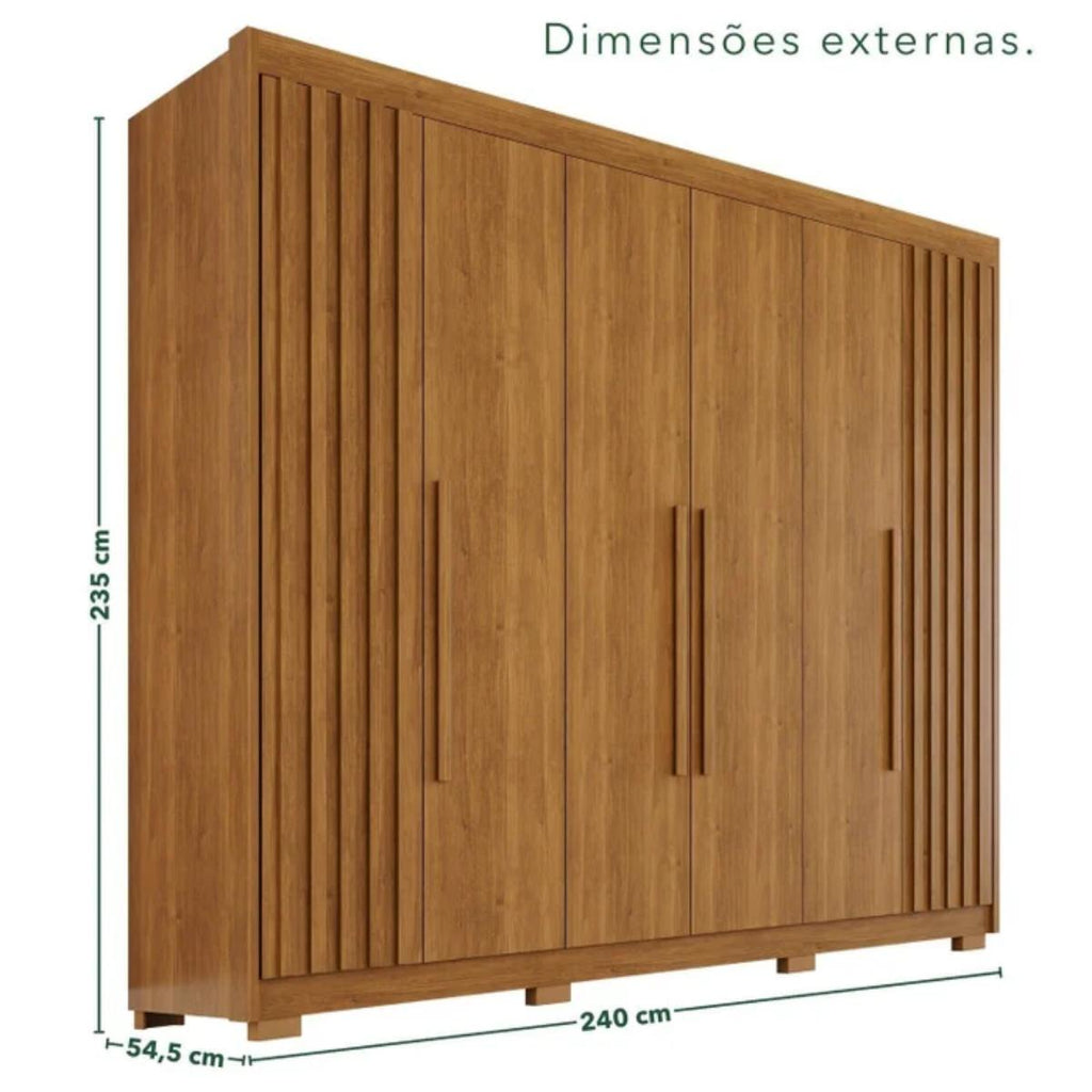 Guarda-Roupa  Diamante Ripado 6 Portas 6 Gavetas