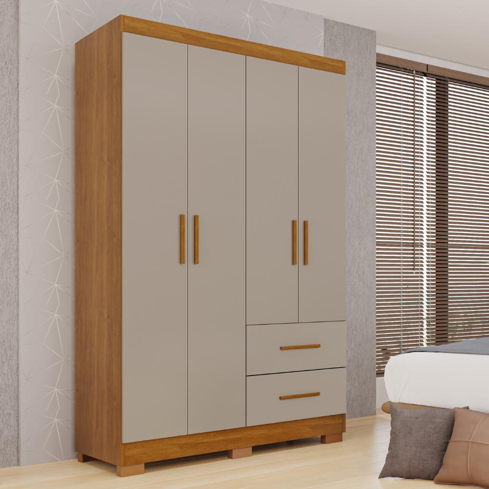 Guarda-Roupa Catar Premium 4 Portas 2 Gavetas