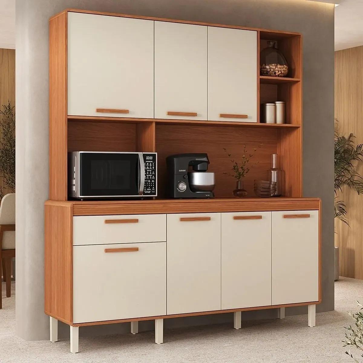 Cozinha Compacta 5 Portas 1 Gaveta 180cm Com Nicho Dunas - Itatiaia