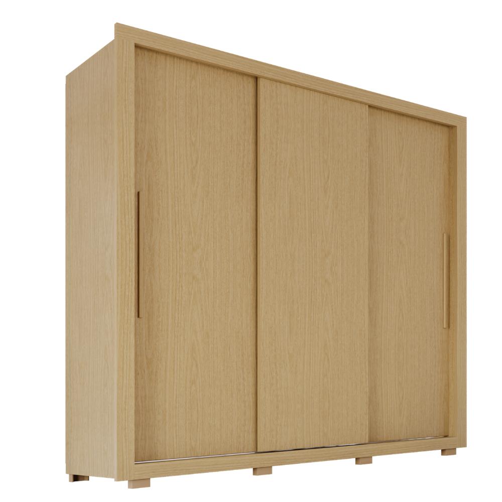 Guarda-Roupa Casal Luna  3 Portas de Correr 4 Gavetas