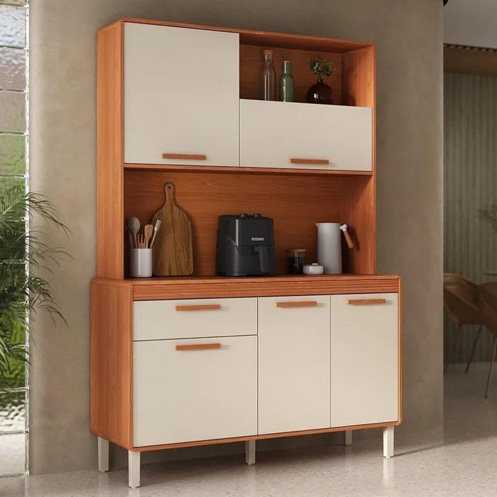 Cozinha Compacta 5 Portas 1 Gaveta 140cm Com Nicho Dunas - Itatiaia