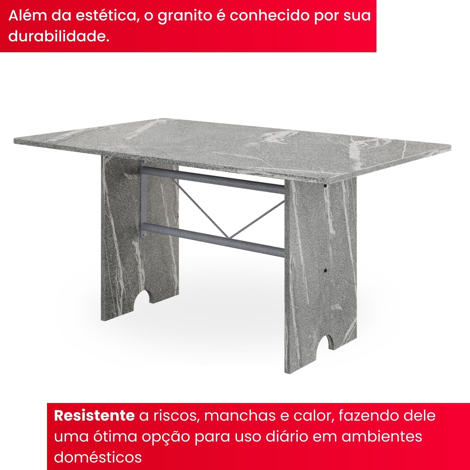Mesa 070 Leticia - Granito Topázio 140x75cm